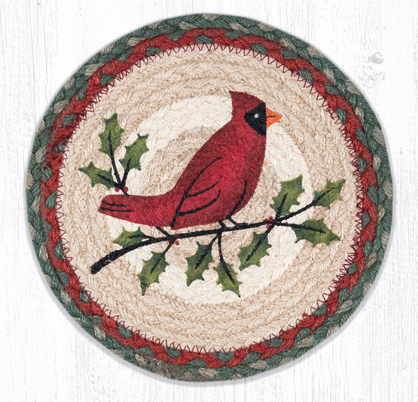 MSPR-25 Holly Cardinal Printed Round Trivet 10"x10"