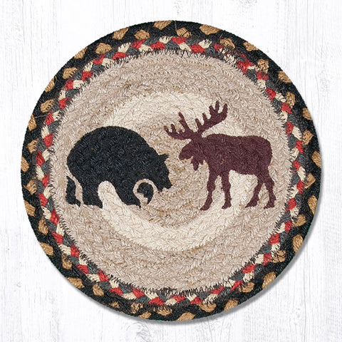 MSPR-43 Bear/Moose Printed Round Trivet 10"x10"