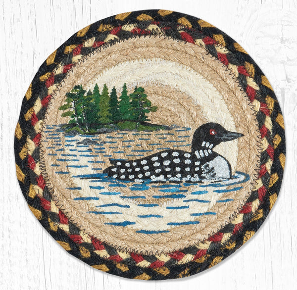 MSPR-43 Loon Patch Printed Round Trivet 10"x10"