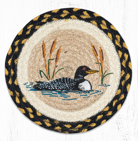 MSPR-43 Loon Cattail Printed Round Trivet 10"x10"