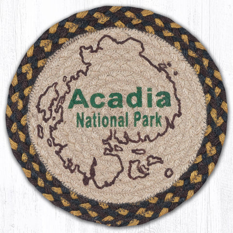 MSPR-51 Acadia Map Printed Round Trivet 10"x10"