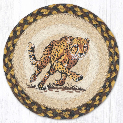 MSPR-51 Running Cheetah Printed Round Trivet 10"x10"