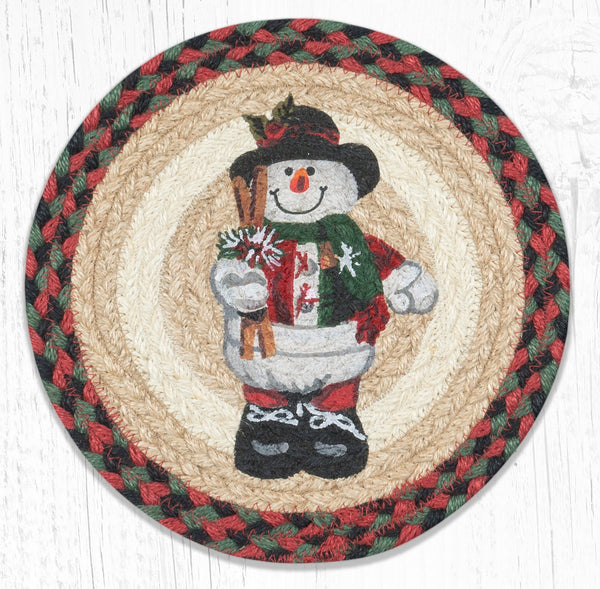 MSPR-81 Snowman in Top Hat Printed Round Trivet 10"x10"