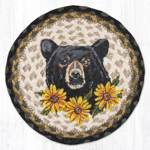 MSPR-116 Bear Floral Printed Round Trivet 10"x10"