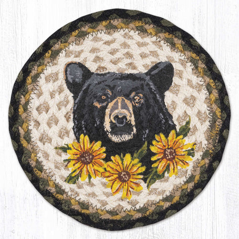 MSPR-116 Bear Floral Printed Round Trivet 10"x10"