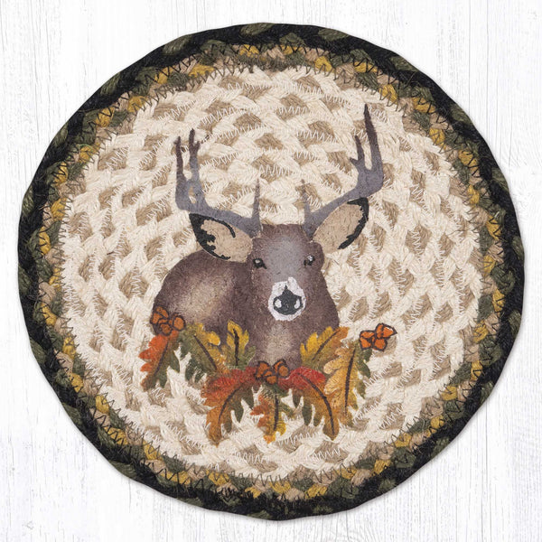 MSPR-116 Deer Floral Printed Round Trivet 10"x10"
