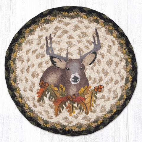 MSPR-116 Deer Floral Printed Round Trivet 10"x10"