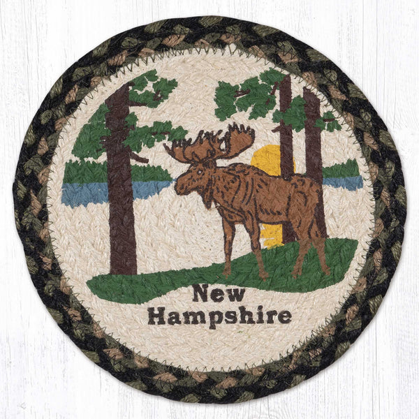 MSPR-116 New Hampshire Moose Printed Round Trivet 10"x10"