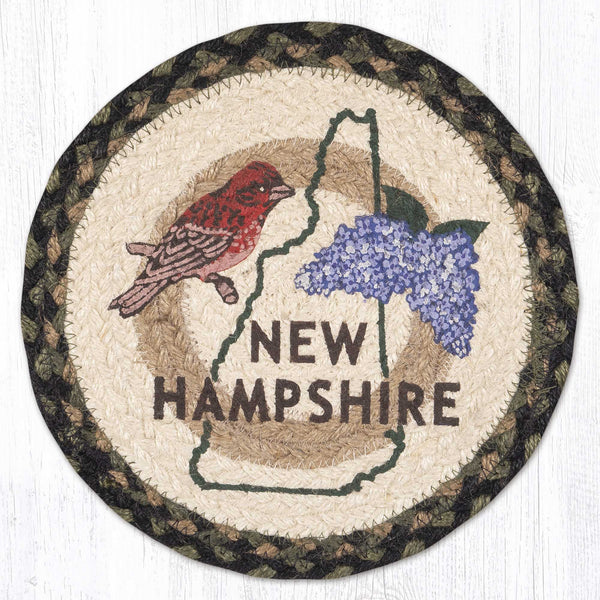 MSPR-116 NH State Bird Printed Round Trivet 10"x10"
