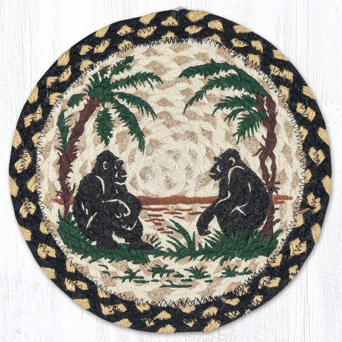 MSPR-123 Gorilla Silhouettes Printed Round Trivet 10"x10"