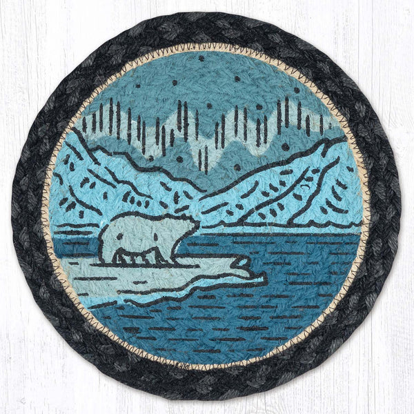 MSPR-238 Arctic Bear Printed Round Trivet 10"x10"