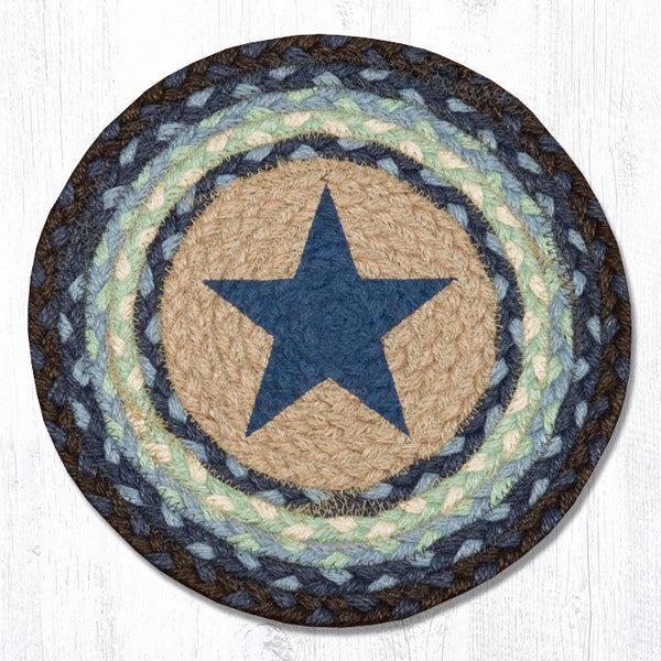 MSPR-312 Blue Star Printed Round Trivet 10"x10"