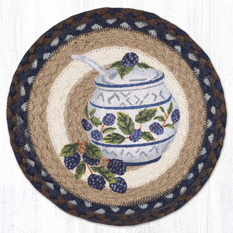 MSPR-312 Jam Jar Blackberry Printed Round Trivet 10"x10"