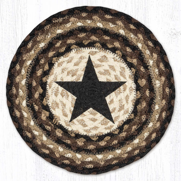 MSPR-313 Black Star Printed Round Trivet 10"x10"
