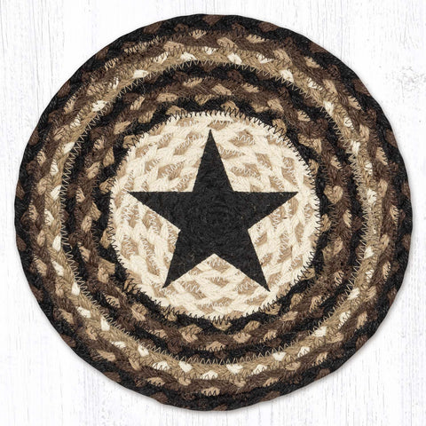 MSPR-313 Black Star Printed Round Trivet 10"x10"