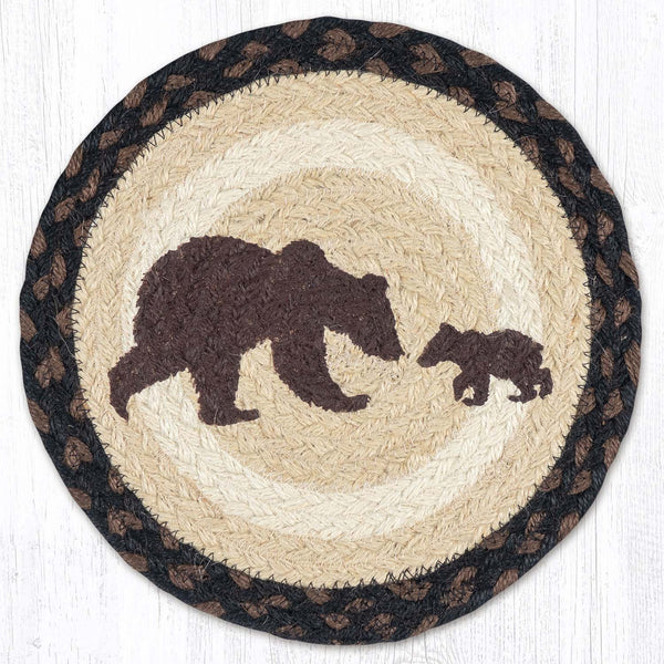 MSPR-313 Happy Bear Cub Printed Round Trivet 10"x10"