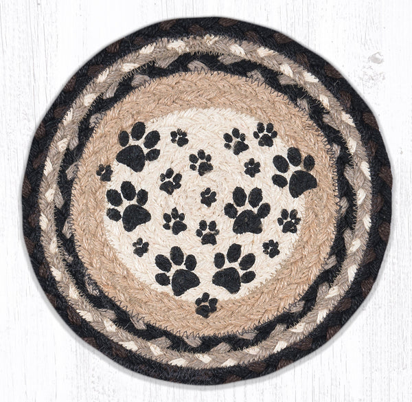 MSPR-313 Heart Paw Printed Round Trivet 10"x10"