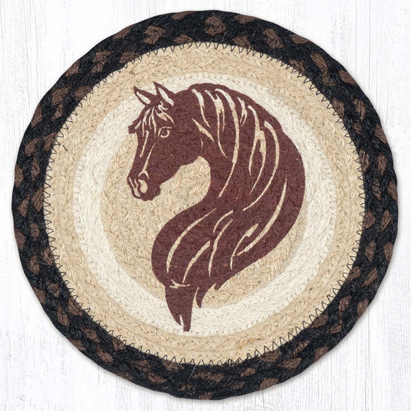 MSPR-313 Stylized Horse Portrait Printed Round Trivet 10"x10"