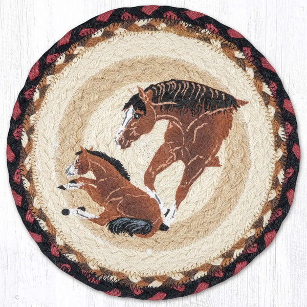 MSPR-319 Mom and Pony Printed Round Trivet 10"x10"