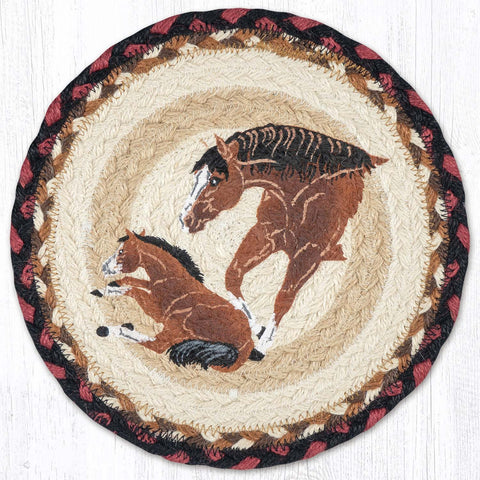 MSPR-319 Mom and Pony Printed Round Trivet 10"x10"