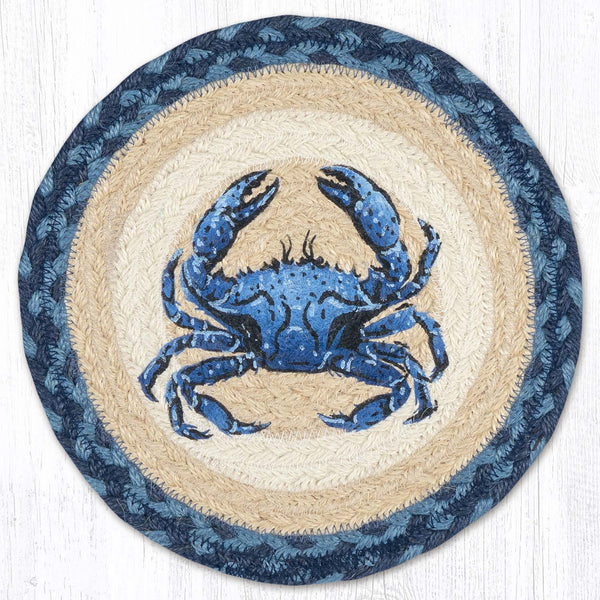 MSPR-362 Crab Dark Blue Printed Round Trivet 10"x10"
