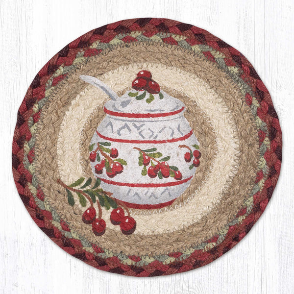 MSPR-390 Jam Jar Cranberry Printed Round Trivet 10"x10"