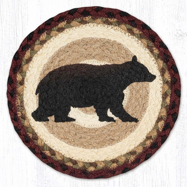 MSPR-395 Cabin Bear Printed Round Trivet 10"x10"