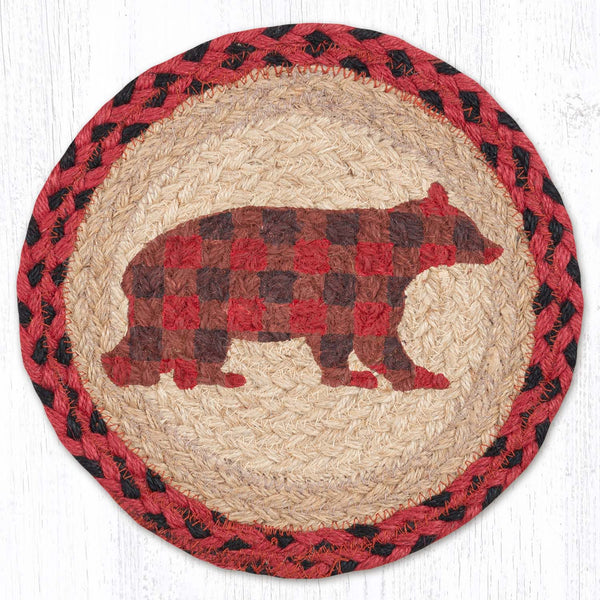 MSPR-396 Flannel Bear Printed Round Trivet 10"x10"