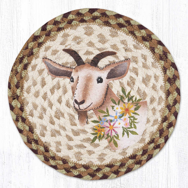 MSPR-413 Nanny Goat Printed Round Trivet 10"x10"