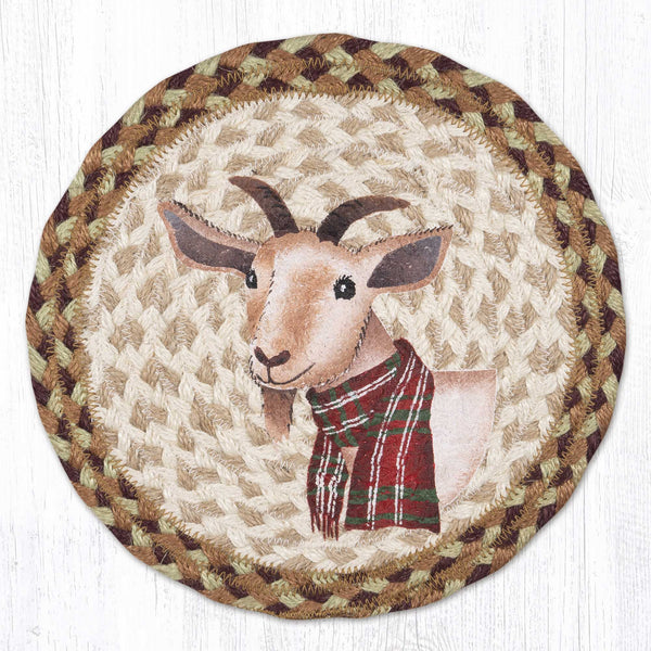 MSPR-413 Winter Goat Printed Round Trivet 10"x10"