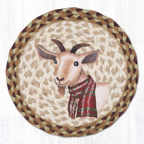 MSPR-413 Winter Goat Printed Round Trivet 10"x10"