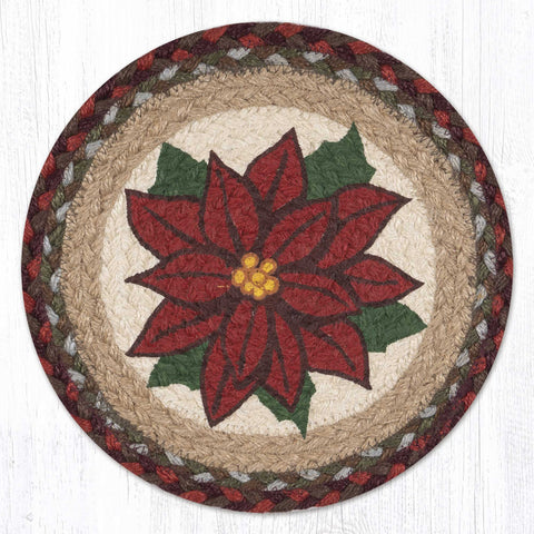 MSPR-417 Poinsettia Printed Round Trivet 10"x10"