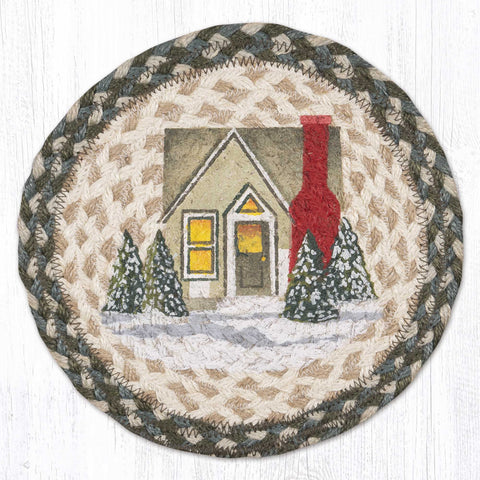 MSPR-419 Holiday Village 1 Printed Round Trivet 10"x10"