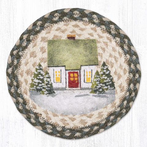 MSPR-419 Holiday Village 2 Printed Round Trivet 10"x10"