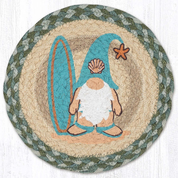MSPR-419 Surfer Gnome Printed Round Trivet 10"x10"