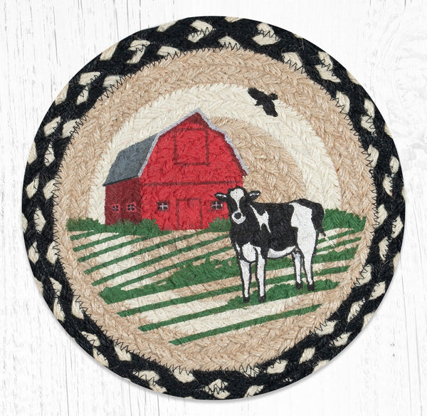 MSPR-430 Red Barn Printed Round Trivet 10"x10"