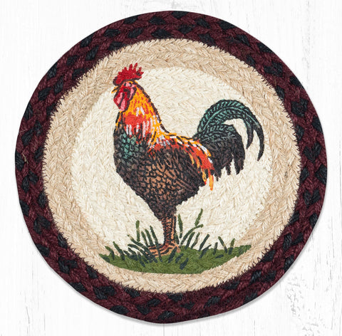 MSPR-471 Rustic Rooster Printed Round Trivet 10"x10"