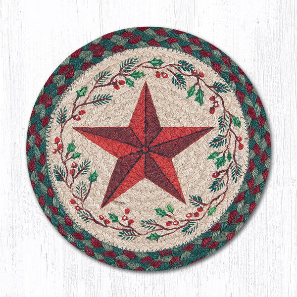 MSPR-508 Holiday Barn Star Printed Round Trivet 10"x10"