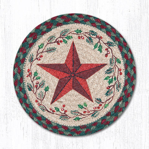 MSPR-508 Holiday Barn Star Printed Round Trivet 10"x10"