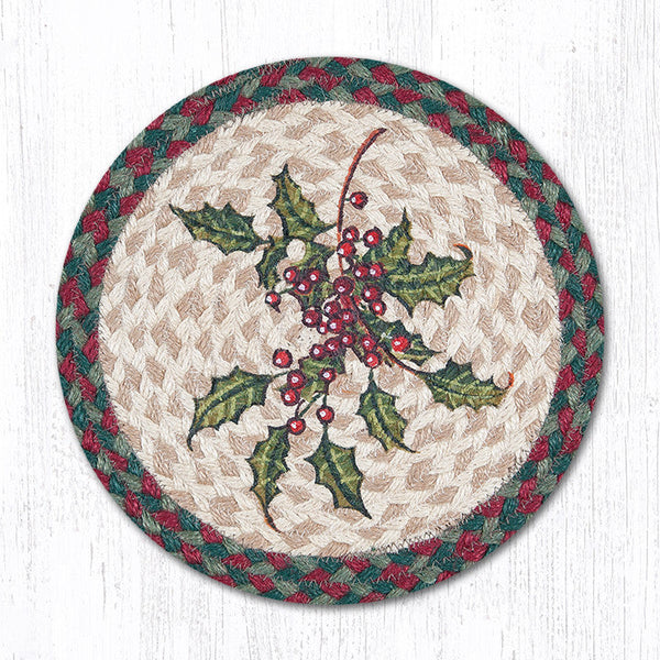 MSPR-508 Holly Printed Round Trivet 10"x10"