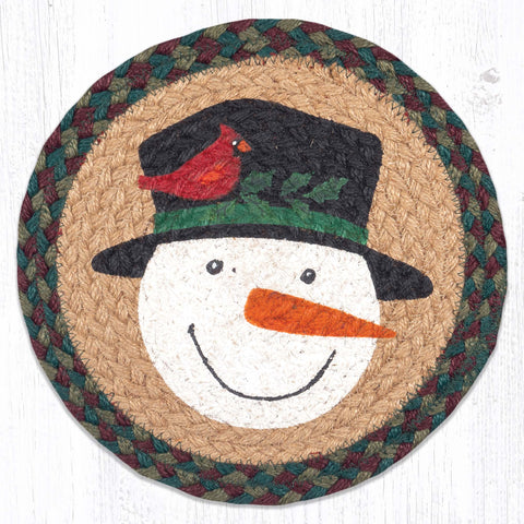 MSPR-508 Snowman Cardinal Printed Round Trivet 10"x10"