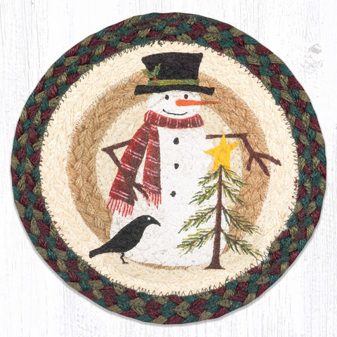 MSPR-508 Snowman with Tree Printed Round Trivet 10"x10"