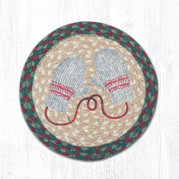 MSPR-508 Winter Mittens Printed Round Trivet 10"x10"