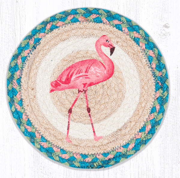 MSPR-586 Pink Flamingo Printed Round Trivet 10"x10"