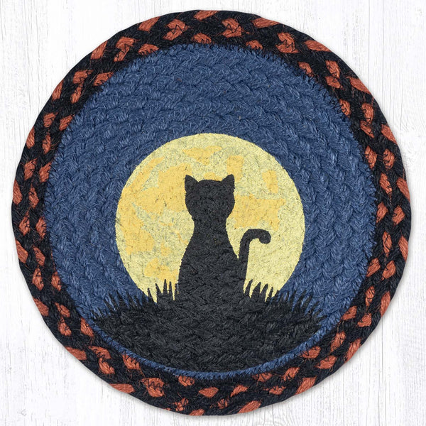 MSPR-590 Cat and Moon Printed Round Trivet 10"x10"