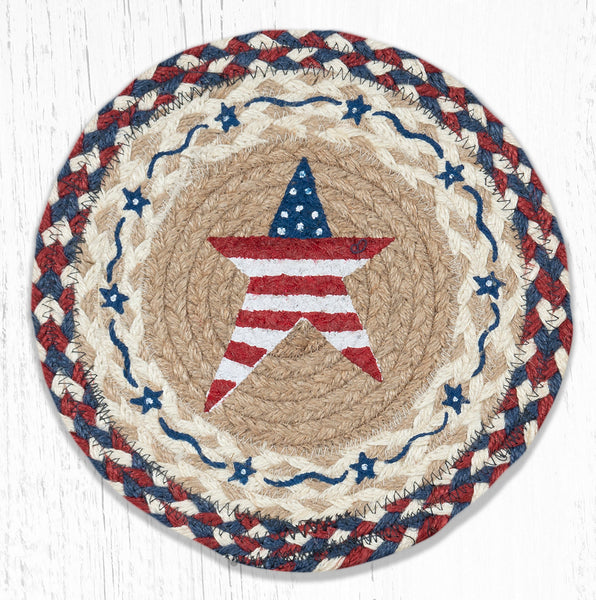 MSPR-618 Primitive American Star Printed Round Trivet 10"x10"