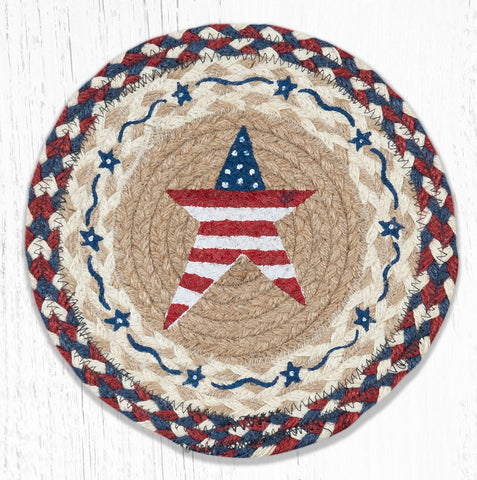 MSPR-618 Primitive American Star Printed Round Trivet 10"x10"