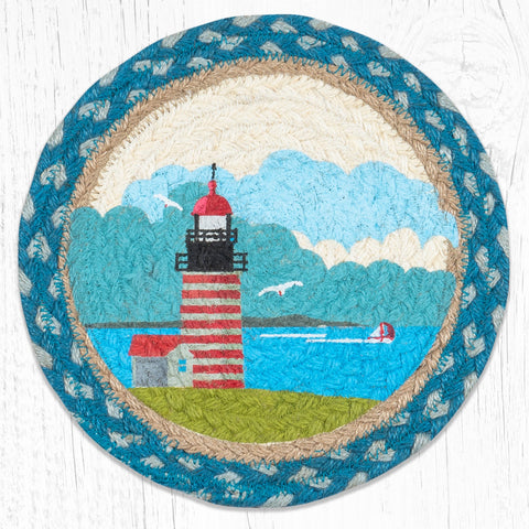 MSPR-621 Quoddy Lighthouse Printed Round Trivet 10"x10"