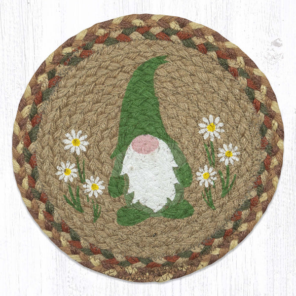 MSPR-652 Spring Gnome Printed Round Trivet 10"x10"