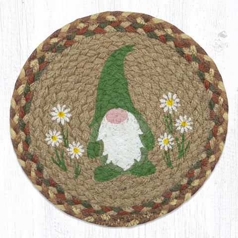MSPR-652 Spring Gnome Printed Round Trivet 10"x10"
